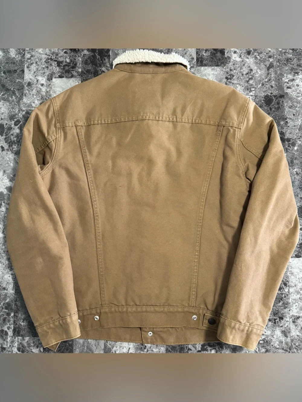 Levi's Tan Sherpa Collar Canvas Trucker Jacket - Picture 5 of 6